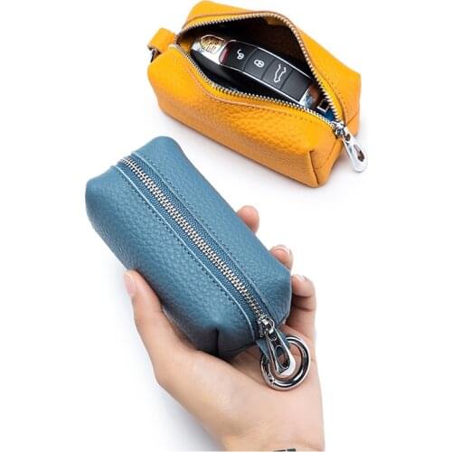 100% Genuine Cow Leather Unisex Key Wallet Multifunction Keys Organizer Fashion Women Car Key Holders Ladies Smart Housekeeper