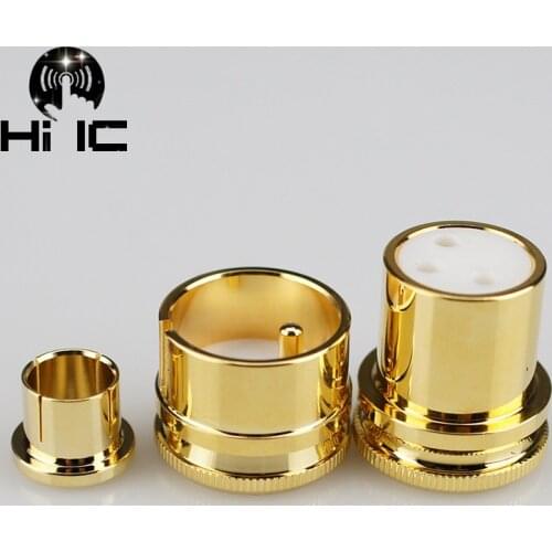 2pcs Protective Cover Gilded Covers Dust Cap Shielded Anti-oxidation for Noise Stopper RCA XLR Plug Female/Male Socket Connector