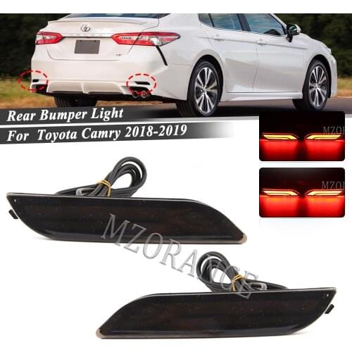 3D Optic LED Bumper Reflector Lights For 2018-up Toyota Camry Function as Tail, Brake Rear Fog Lamps and Turn Signal Light