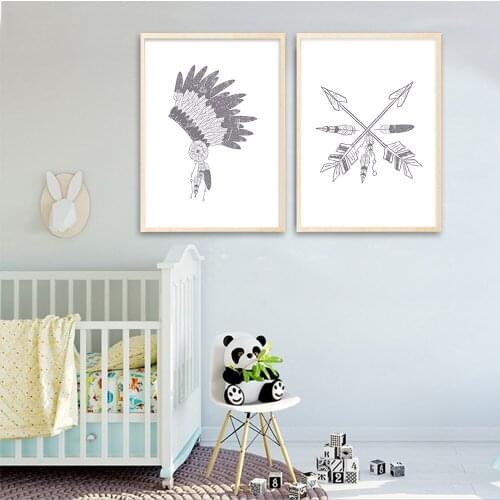 Watercolor Feathers Arrow Poster Abstract Canvas Print Minimalist Wall Art Canvas Painting Picture Nordic Decoration Home Decor