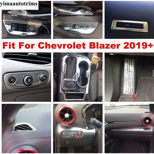 Car Accessories Dashboard AC Air Panel Shift Gear Decor Cover Trim Stainless Steel Interior Kit For Chevrolet Blazer 2019 - 2021