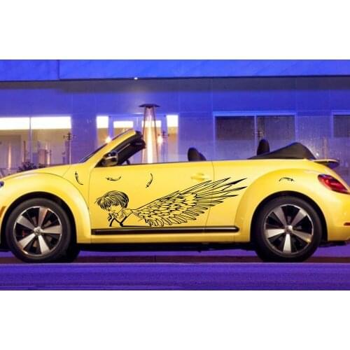 Car Decals Angel Wing Feathers 61'' for Beetle MINI Vinyl Side Door Stickers ZC571