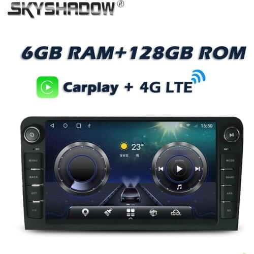 Carplay DSP IPS Android 10.0 6GB + 128GB 4G LTE Car DVD Player GPS WIFI Bluetooth Radio For Audi A3 2002- 2011 S3 RS3 RNSE-PU