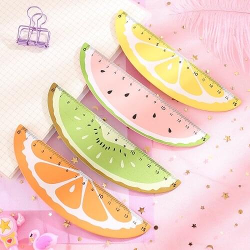 1PC Wooden Fruit Ruler Cute 15cm Measuring Straight Rulers Drawing Tool Promotional Stationery Gift School Supplies