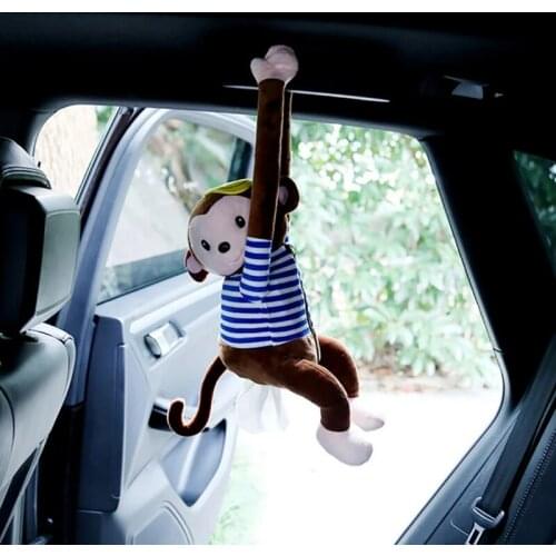 For Renault Megane 2 3 Duster Logan Clio 4 3 Laguna 2 Sandero Scenic 2 Captur Fluence Kangoo Armr Monkey Cartoon Car Tissue Box