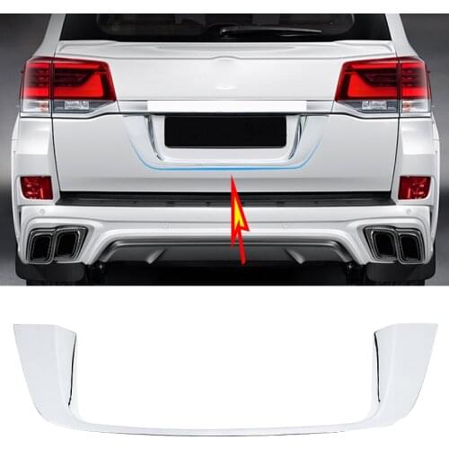 For Toyota Land Cruiser LC200 2016-2020 ABS Chrome Trunk Rear License Plate Frame Molding Cover Trim Car Accessorie