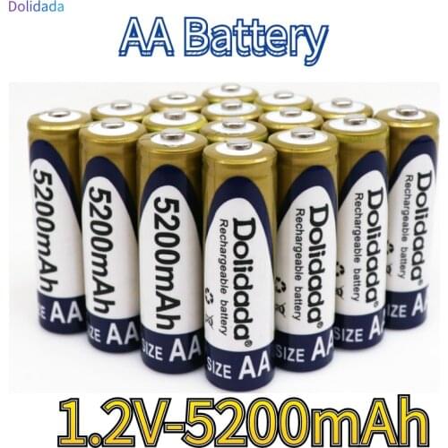 Dolidada new battery AA 5200 mAh rechargeable battery Ni-MH 1.2V AA battery watches, mice, computers, toys in+Charger