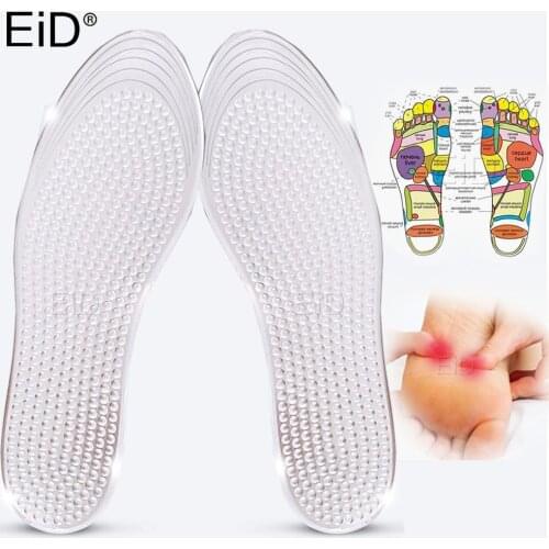 EiD Silicone Gel Massage insole Foot Acupuncture Point Therapy sport Shoe Pads Cushion Body Detox Slimming Insoles for Weight