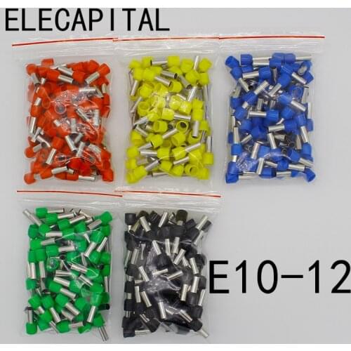 E10-12 Tube insulating Insulated terminals 10MM2 Cable Wire Connector 100PCS/Pack Insulating Crimp Terminal Connector E