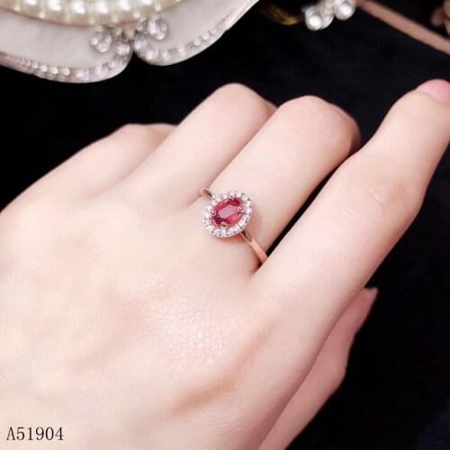 KJJEAXCMY Boutique Jewelry 925 Sterling Silver Inlaid Natural Ruby Female Ring Support Test