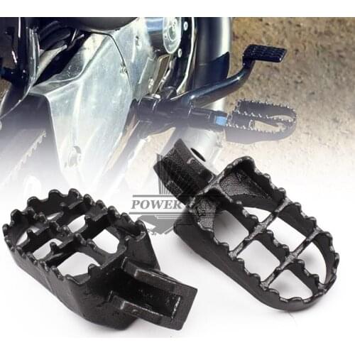 Gunmetal Black Iron Motorcycle Motocross WIDE Antiskid Foot Peg Front Footrest Footpegs for Suzuki RM85 RM85L DRZ125L DRZ125
