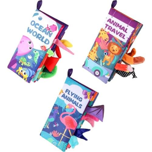 Soft Baby Cloth Books, Early Education Soft Book, Rustling Sound Books for Infants Baby Interactive Teething Crib Toy