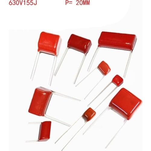 New 20PCS CBB22 630V155J 1.5UF Pitch 20mm 630V 155 155J 1500nf CBB Polypropylene film capacitor