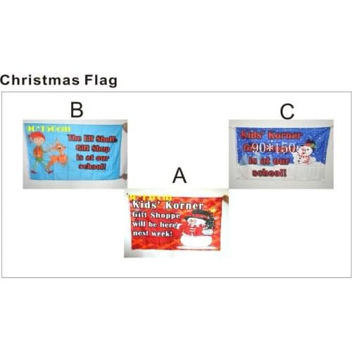 KAFNIK,80G silk screen print 90*150cm 3*5ft Christmas flag snowman flag for home decoration,free shipping