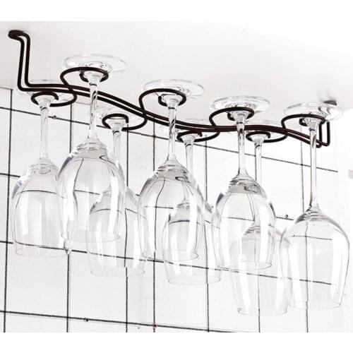 Wine Glass Rack Hanging Wine Cup Holder Bar Goblet Stemware Storage Racks Shelf Hanger Iron Kitchen Organizer
