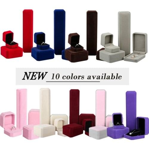 Wedding Engagement Ring Box For Earrings Necklace Bracelet Jewelry Case for Valentines Day Gift Packing 10 Colors available