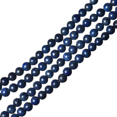 Dark Blue Lapis Lazuli Stone Beads 4mm Size For Bracelets Necklace 16inch Wholesale H716