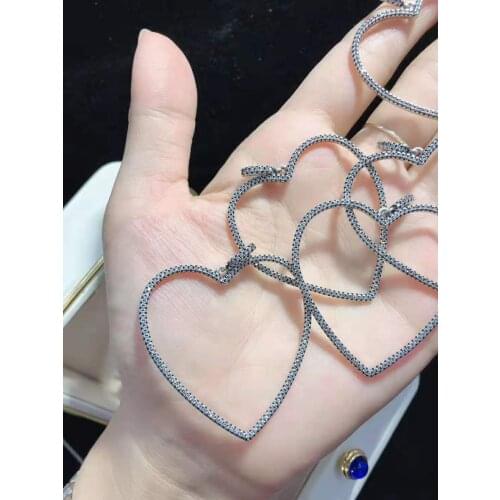 Womens High Quality Silver plated Cz micro heart shaped pendant