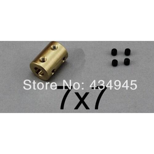 7mm to 7mm 7x7 rigid coupling CNC Motor Jaw Copper Shaft Coupling brass Coupler, model ship model airplane Motor connector
