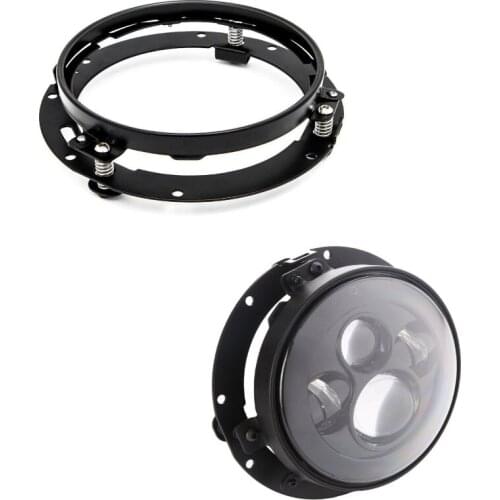 1PC/2PCS 7 Inch Black/Chrome Round Motorcycle LED Headlight Adapter Mounting Ring Bracket for Touring Softail FLD