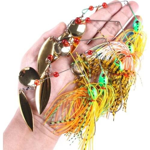 17G Buzzbait Metal Spoon Fishing Lure Spinner Bait Wobblers Artificial Lure Jig Head 3D Eye High Speed Willow Blades Fish Tackle