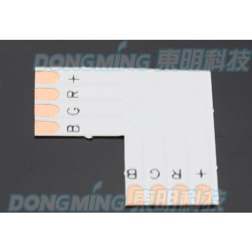 2pcs PCB led strip cable L Shape 4 pin led connector for led