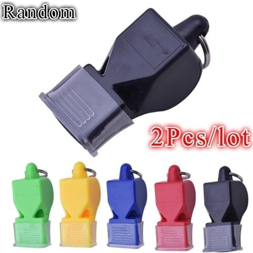 2Pc Plastic Soccer Football Basketball Hockey Sports Classic Referee Whistle Survival Outdoor (Color Random)