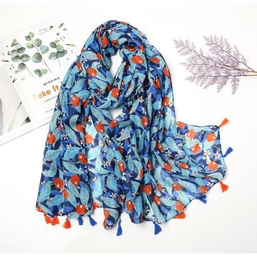 2020 Fashion Floral Printing Tassel Scarf Cotton Viscose Women Shawls Newest Muslim Turbans Head Wraps 10pcs/Lot Wholesale