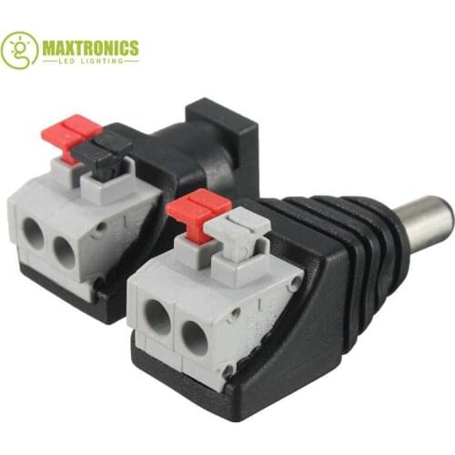 5Pairs DC Power Male Female 5.5X 2.1mm Connector Adapter Plug Cable Pressed connected for LED Strips 12V