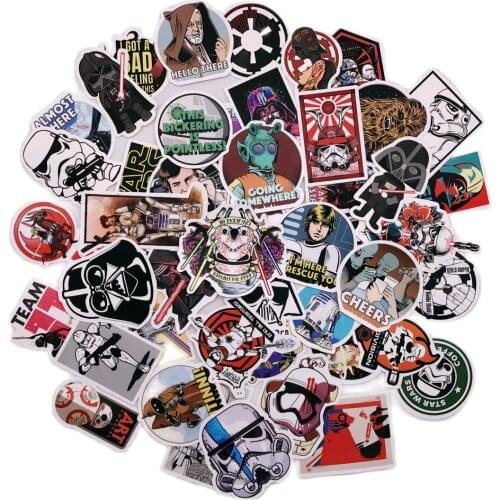 50PCS Cool Stickers Cartoon Funny Waterproof for Notebook Trolleycase Skateboard Stickers Suitcase Kids Toys Gift