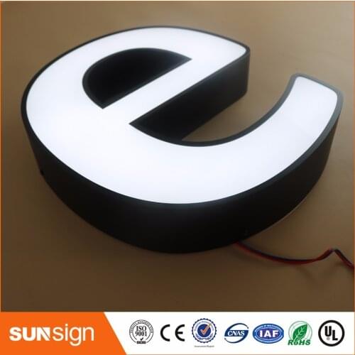 Alibaba-express custom building signage stainless steel metal LED letters light