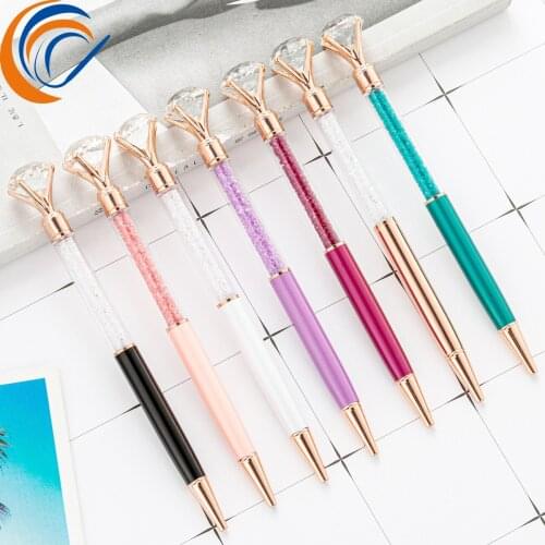 Diamond Metal Ball Point Pen 12 Pcs Per Set Student Gift Crystal Diamond Pen Wedding Gift