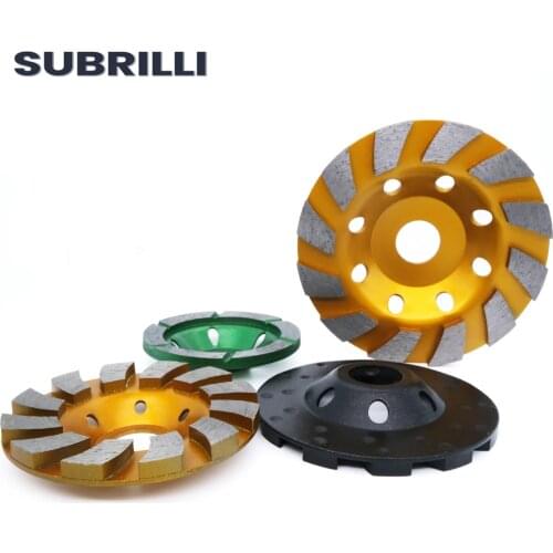 SUBRILLI 80/90/100/125mm Diamond Grinding Wheel Segment Bowl Cup For Concrete Stone Granite Marble Ceramics Abrasive Disc
