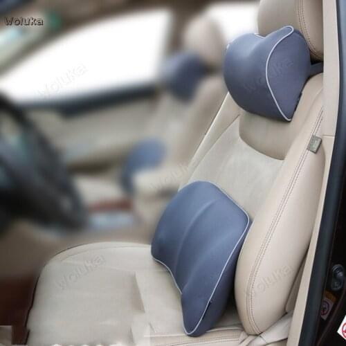 Car headrest lumbar support backrest car seat memory cotton waist back pad four seasons supplies set CD50 Q02