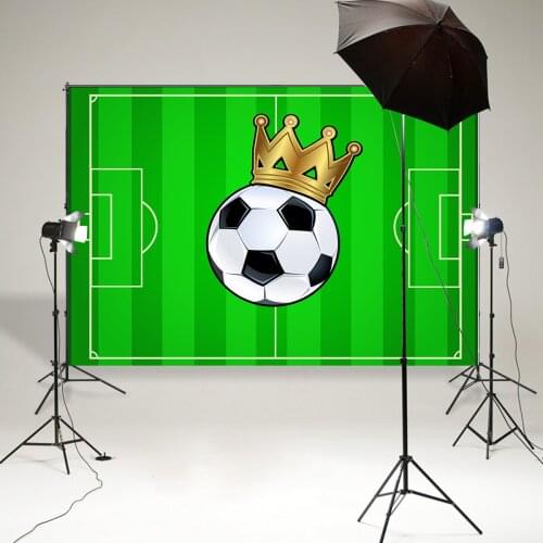 BEIPOTO Prince baby shower background photo booth football field golden crown photography backdrops birthday party banner B-852
