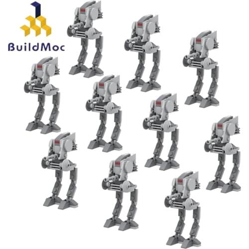 BuildMOC Space Wars Army Robot Figures Technical Battle Droid Sets AT-RT Walker DIY Assemble Model Building Blocks Kid Toys Gift