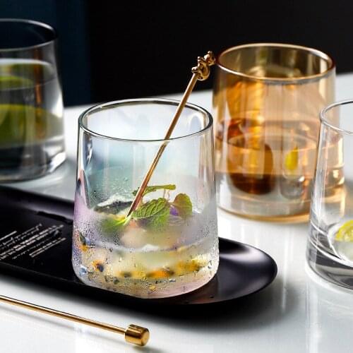 Colorful Whiskey Glass Nordic Style Coffe Mug Household Whiskey Glass Mug Transparent Water Glass Juice Glass
