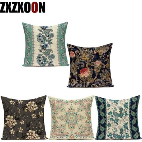 Decorative Throw Pillows Case Flower Mandala Geometric Polyester Sofa Home Cushion Cover for Living Room Capa De Almofadas