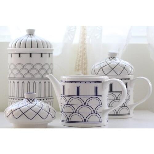 Ceramic Storage Jar Home Decor Palace Storage Box Kitchen Utensils Tea Storage Pot