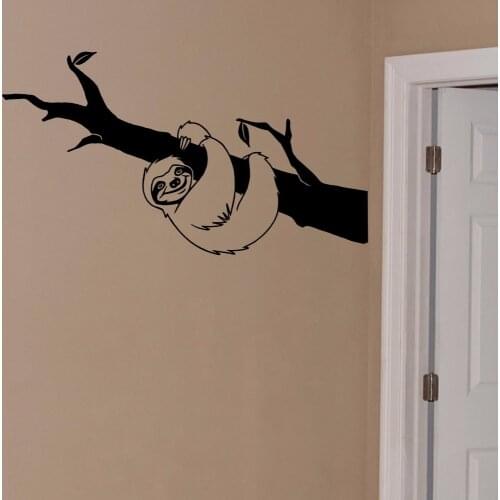 Creative Sloth In The Branch Vinyl Wall Decal Home Decor Door Art Mural Removable Wall Stickers