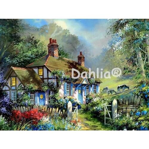 Forest Lodge scenery Arts Handmade Needlework Embroidery DIY Aida Cross Stitch Kits Crafts 14CT Unprinted Home decor wall Arts