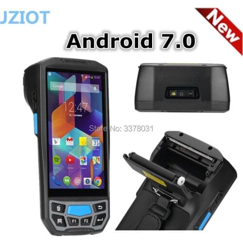 LF RFID nfc reader handheld terminal 1d 2D barcode scanner android pda with printer