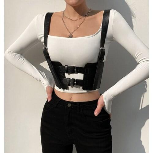Mode Riem Verstelbare Gesp Zwart PU Riem Dames Corset Meisje Punk Straat Corset Corset Accessoires