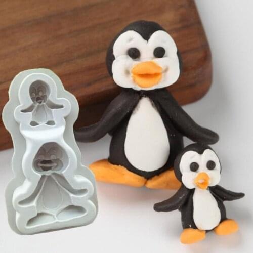 Cartoon Cute Penguin Mold Fondant Cakes Decorating Tool Silicone Mould Sugarcraft Chocolate Baking Tools For Cakes Gumpaste Form