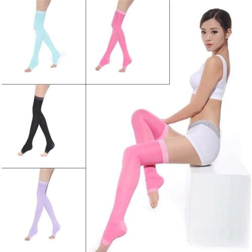 Newly 1pair Veins Compression Stockings Burn Fat Thin Sleeping Over Knee Stockings Slimming Ladys Beauty Leg Slim Legging