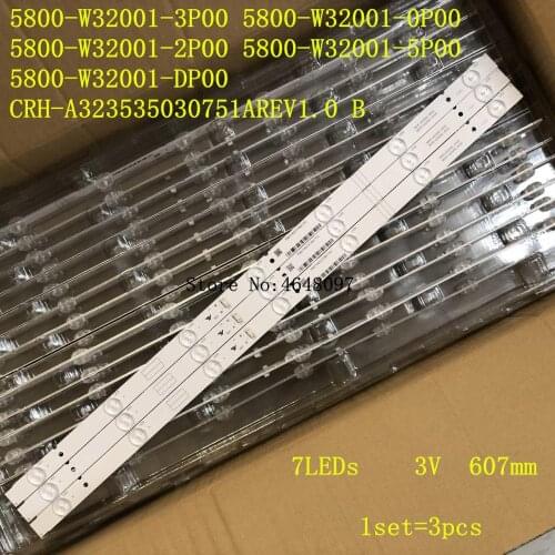 New 3pcs 7LED 607mm LED backlight strip 5800-W32001-3P00 05-20024A-04A for LC320DXJ-SFA2 32HX4003
