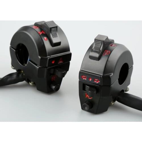 7/8" 22mm Motorcycle Motorbike ATV Handlebar Left Right Side Control Switch High/Low Beam Light Turn Signal Horn Switch Parts