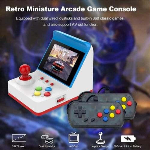 Handheld Game Console with Double Handle HD Screen Video Two Players Kids Gift