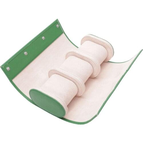 Portable Universal 3 Slot Watch Roll Bag Display Case Travel Jewelry Green Easy and Convenient for Use