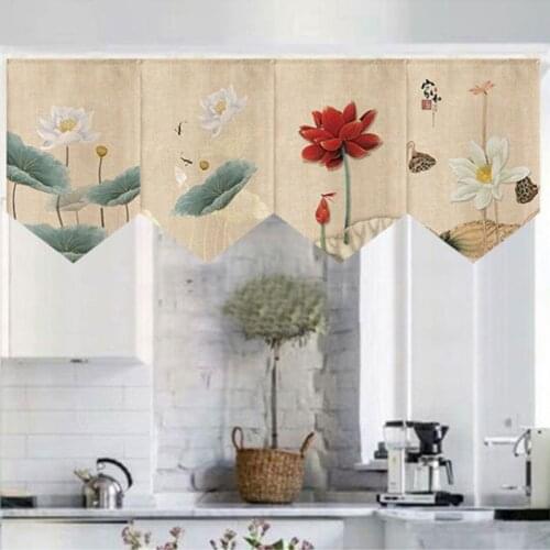 Partition Curtain Kitchen Small Curtain Nordic Pastoral Style Decoration Bathroom Kitchen Lotus Curtain